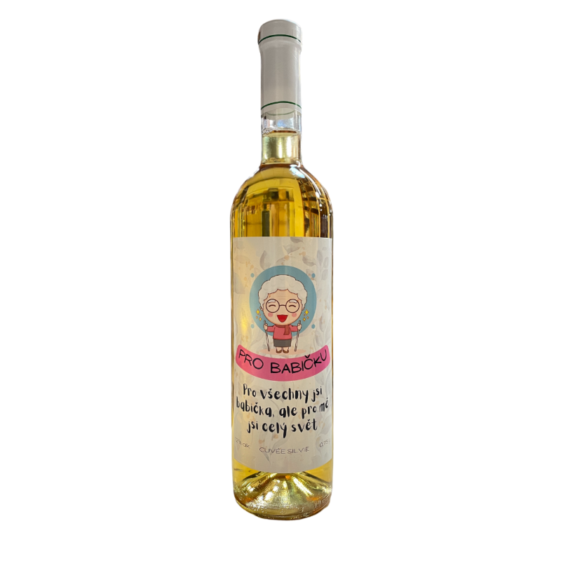 Dárkové bílé víno 0,75L - Pro babičku